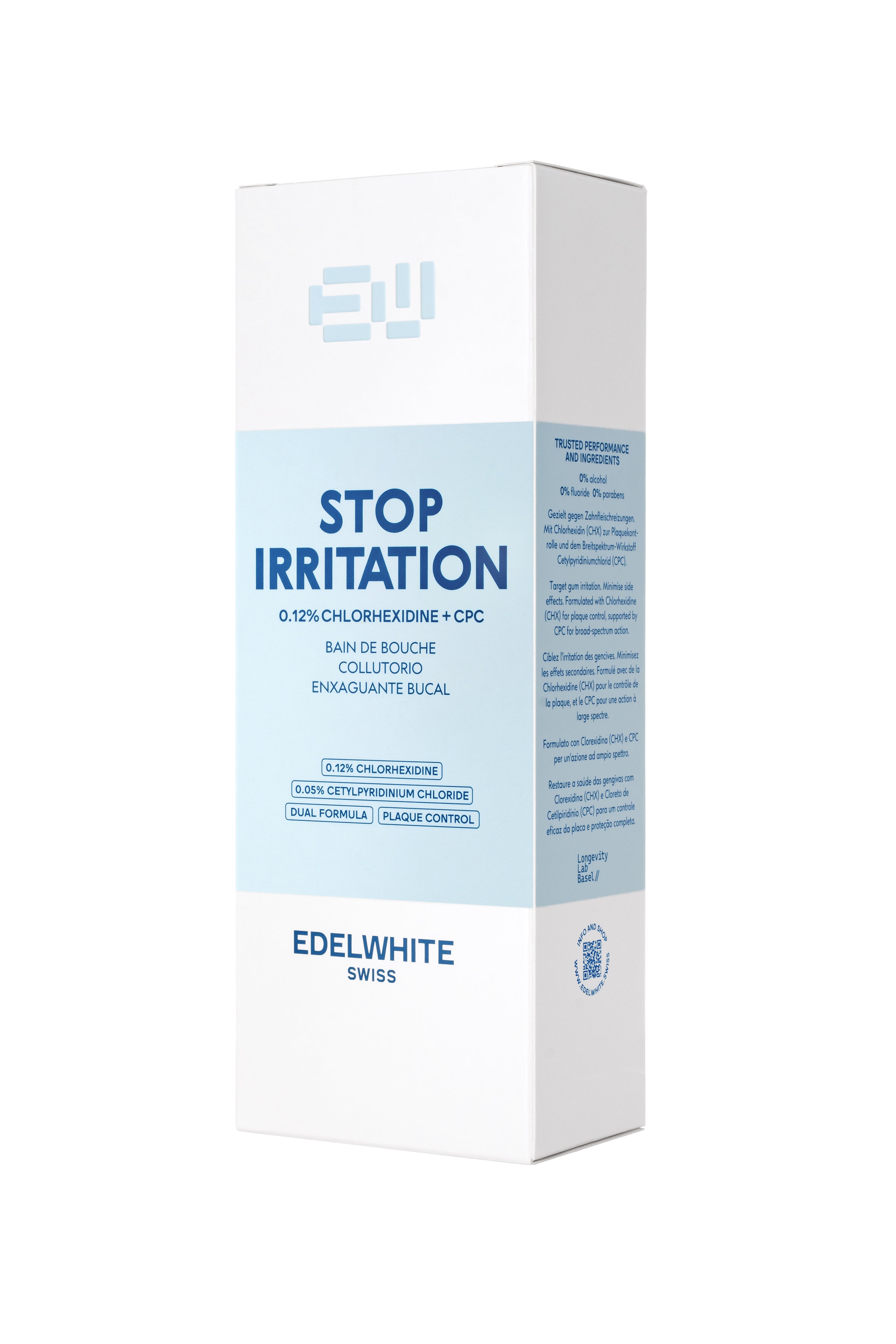 EW-CHX0.12 – Bain de bouche STOP Irritation à la chlorhexidine 0,12 % – 300 ml