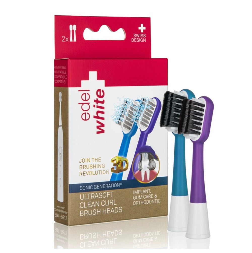 Clean Curl - Têtes de brosse ideal pour Implants, prothèses et appareils dentaires